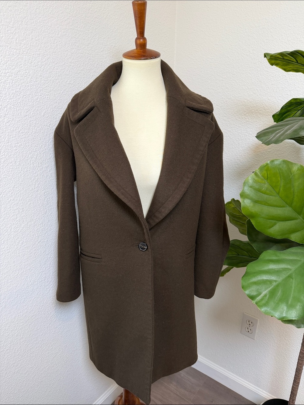 Forever 21 Dark Brown Single-Button Coat - Picture 3 of 13
